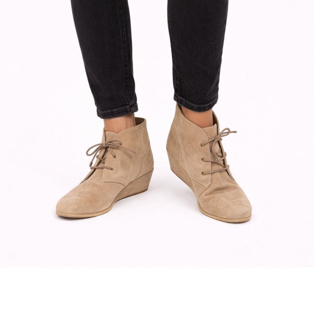 Bjorndal Rachel Tan Suede Leather Wedge Chukka Ankle Boots Women 8